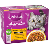Whiskas Purrfect Poultry In Gravy Adult Wet Cat Food Pouches - Pack Of (12x85G)